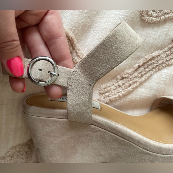RARE Steve Madden Advice Suede Platform Sandal In Blush Size 7 - Picture 8 of 16